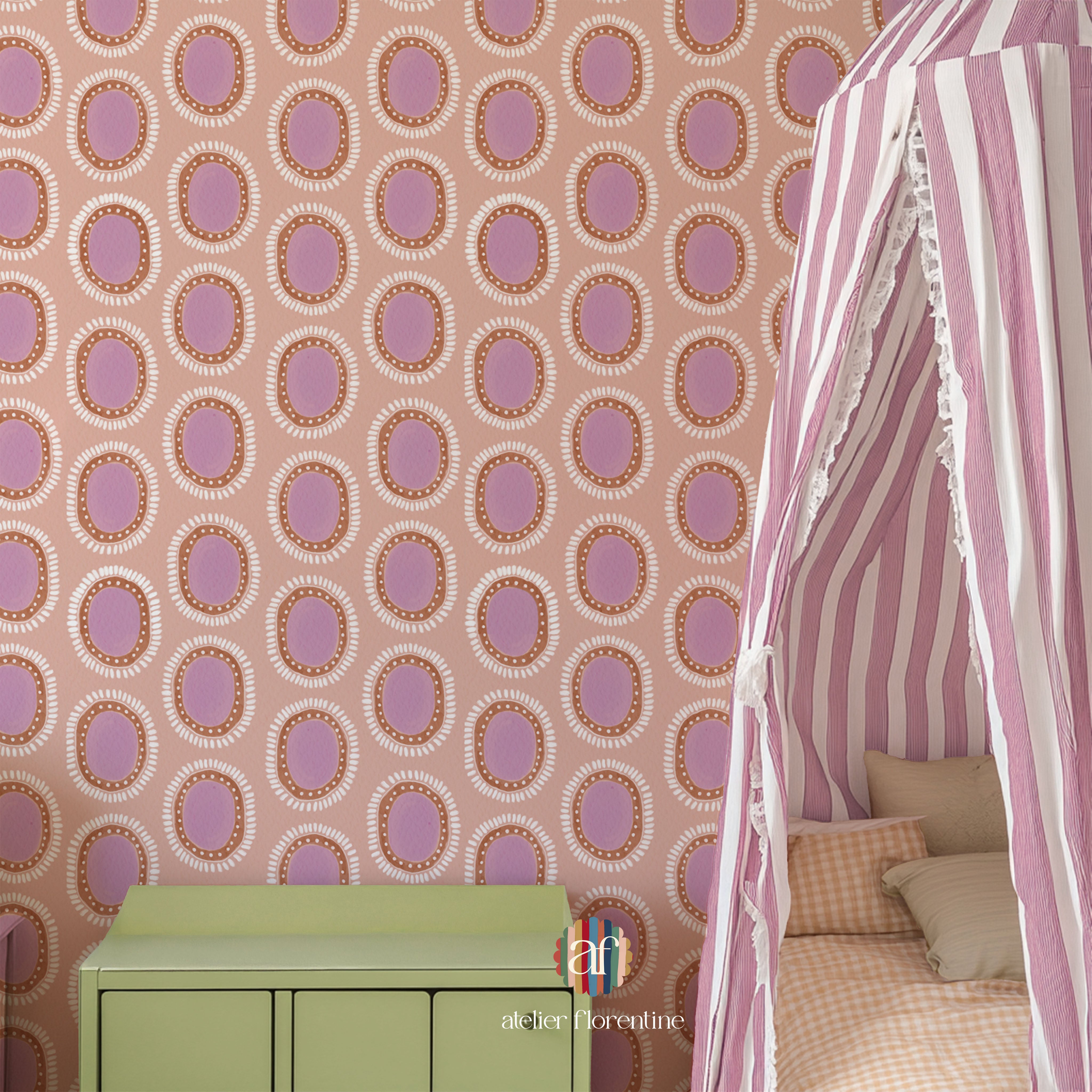 bohemian nursery children's room boho style kids decor wallpaper wallpapers