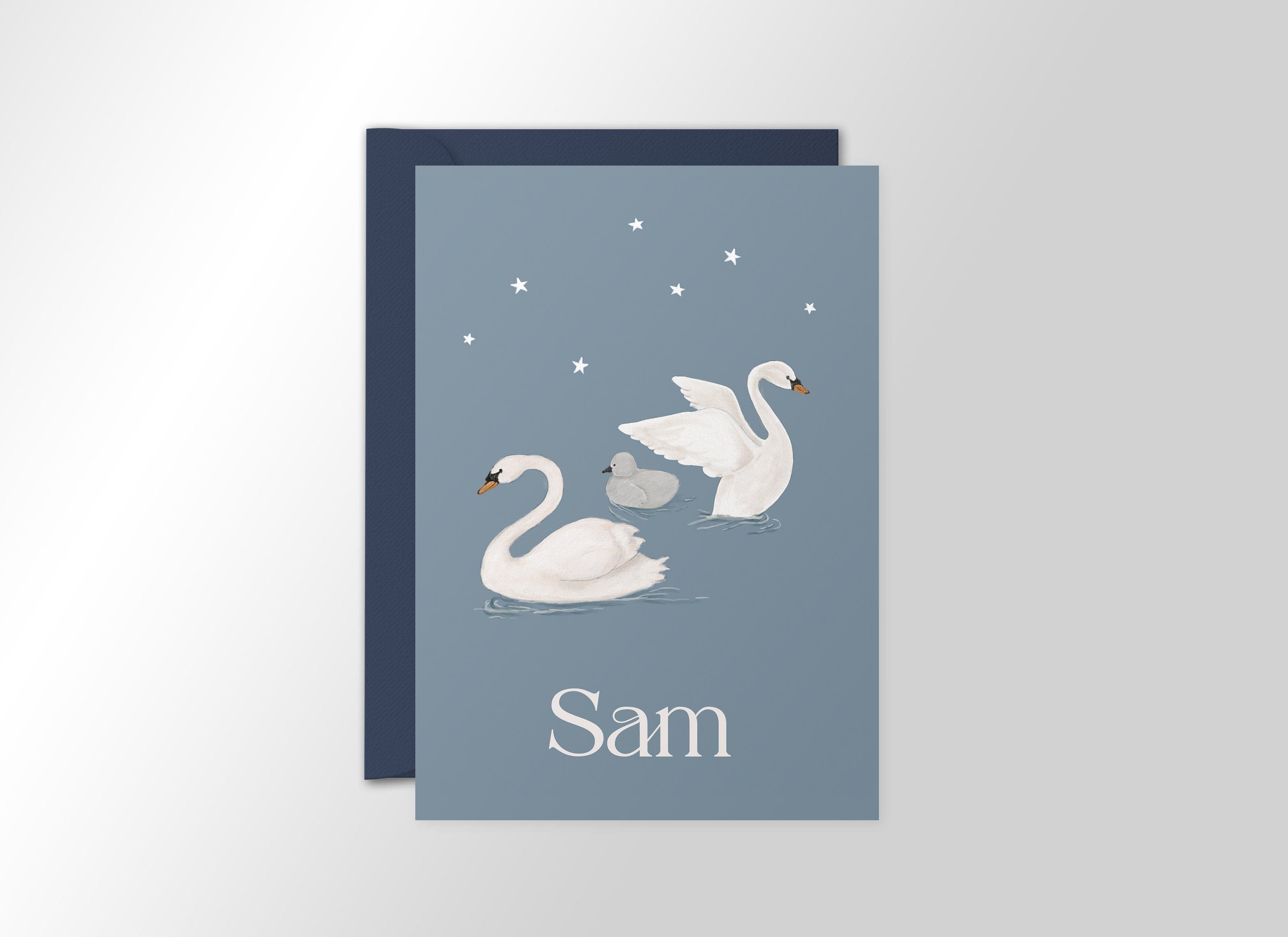 birth announcement swans