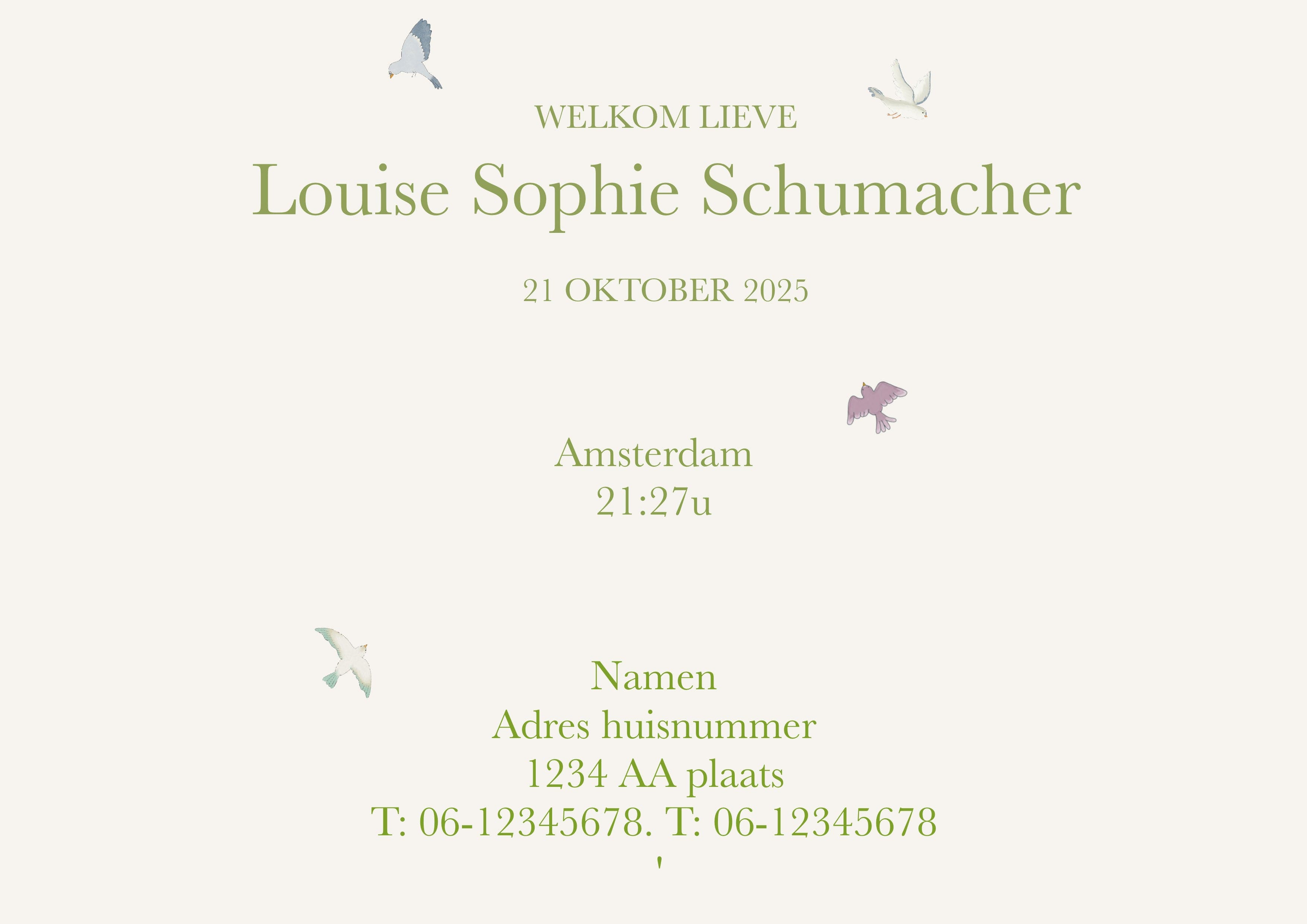 Birth flower trees card