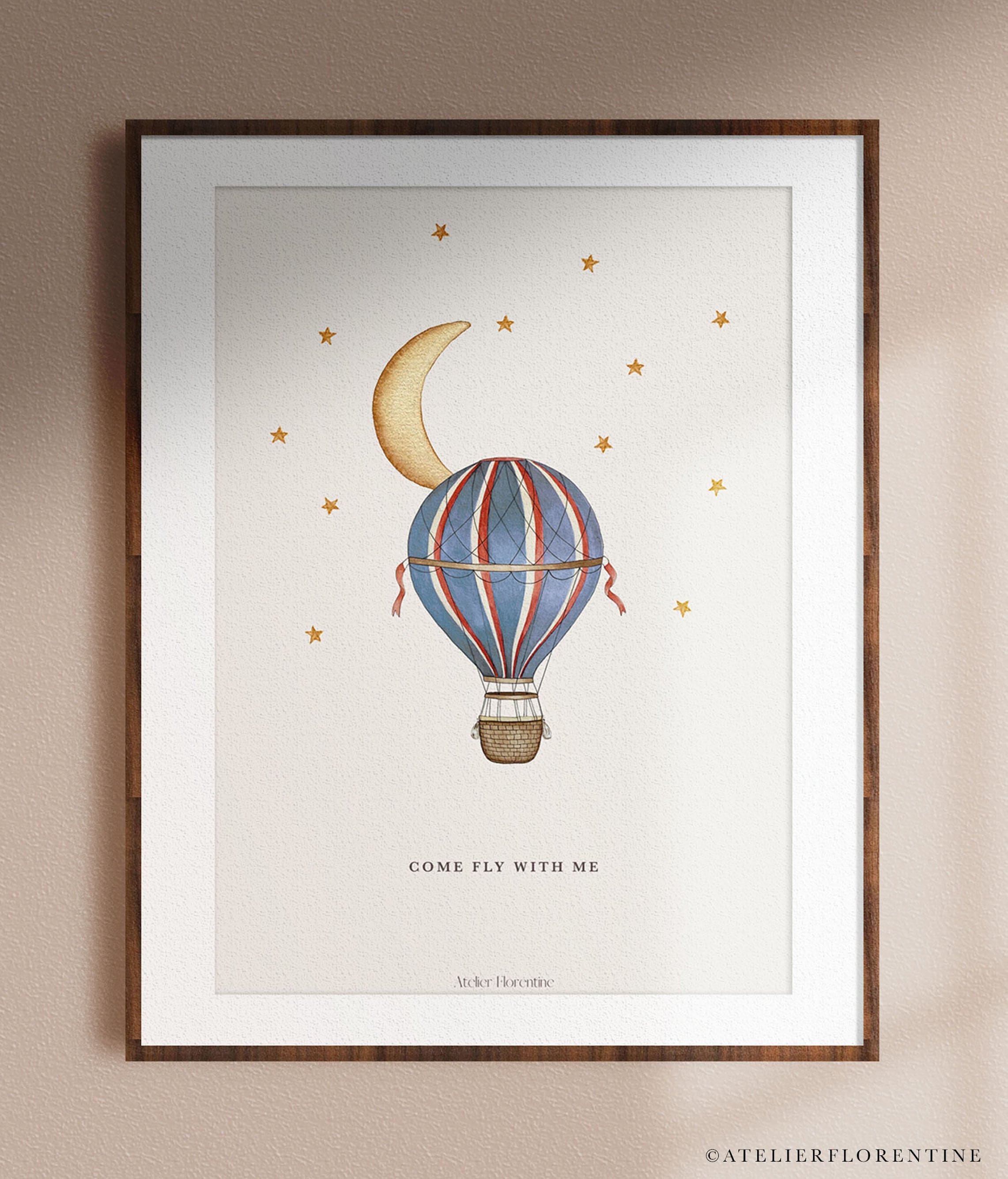 Poster Hot Air Balloon - blue