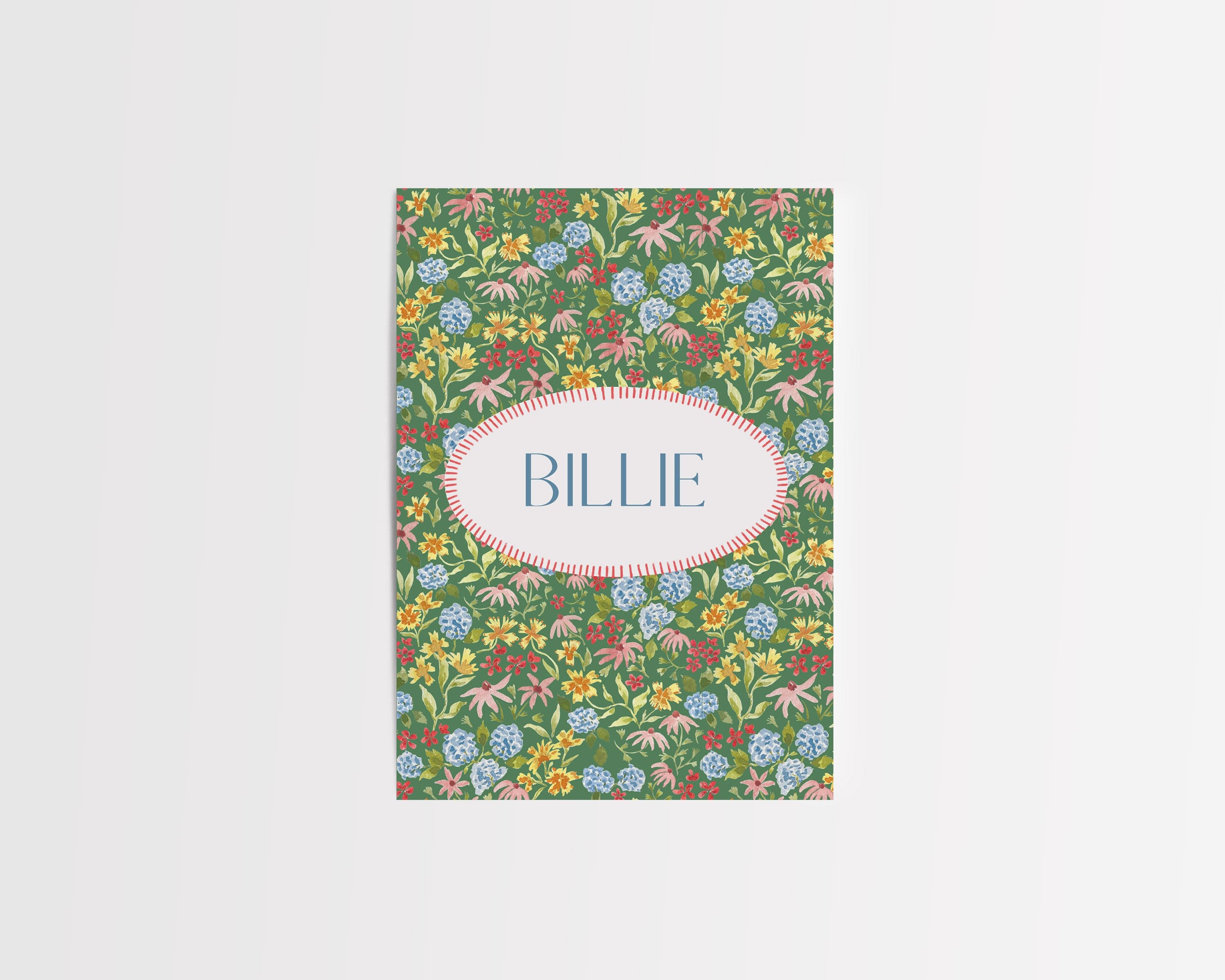 Birth green flowers card