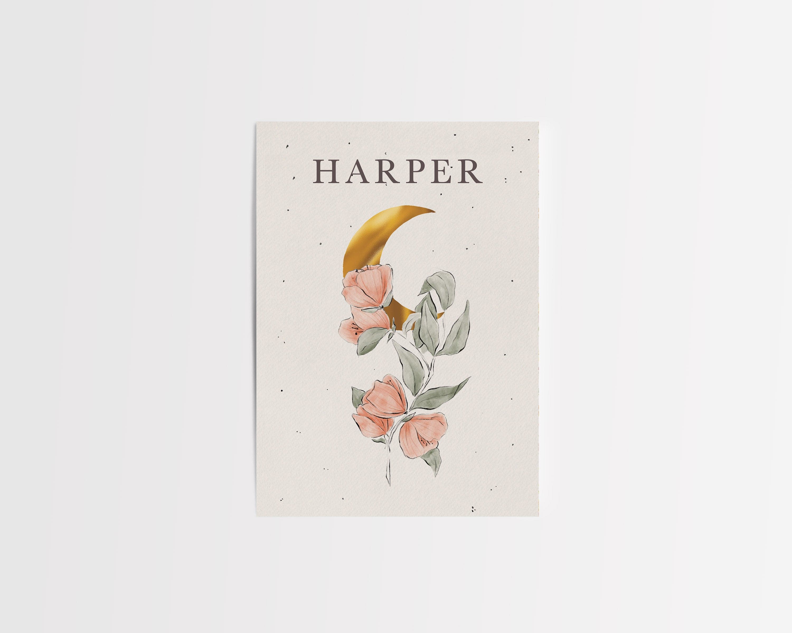 Birth announcement moon card