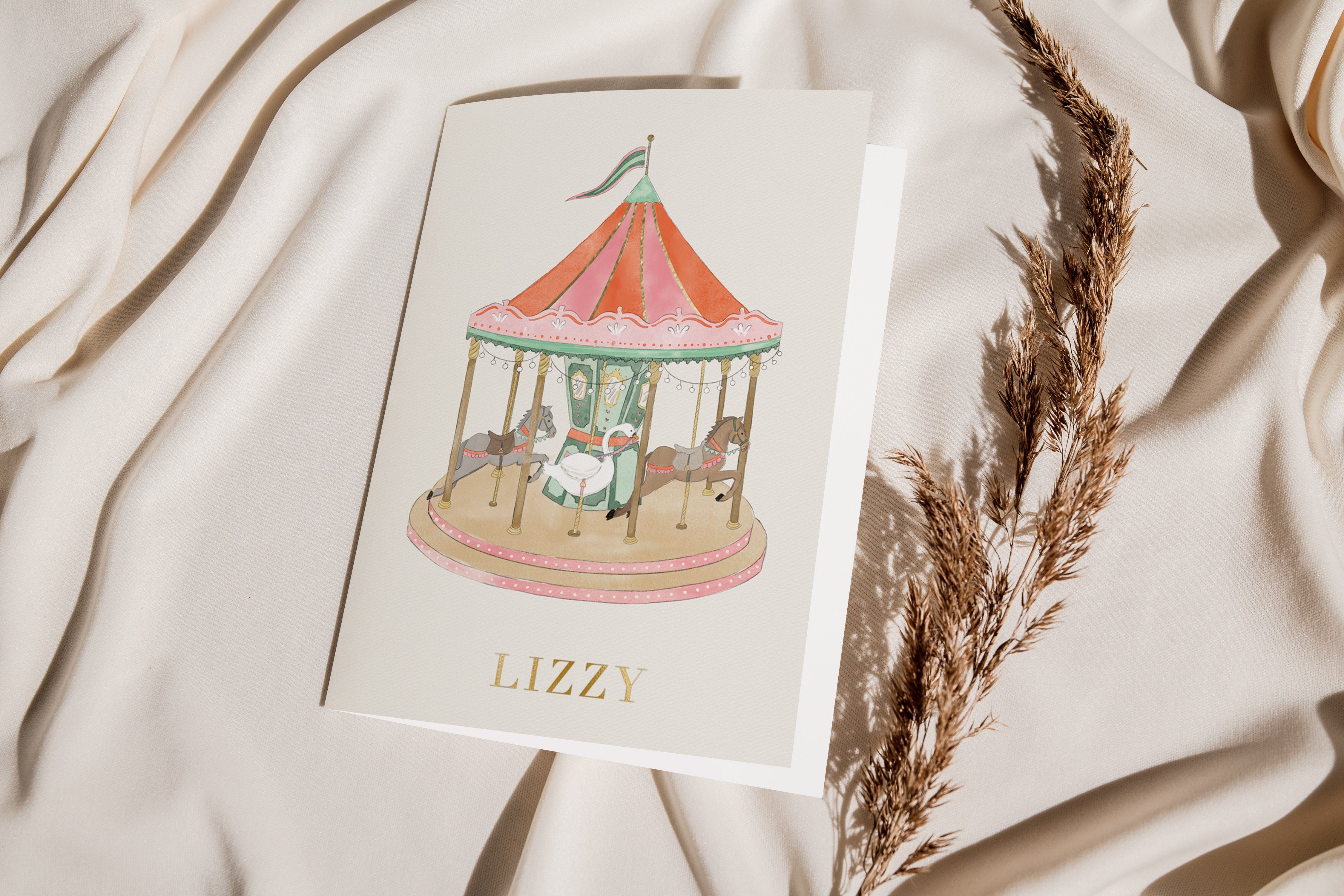 Birth announcement mary-go-round